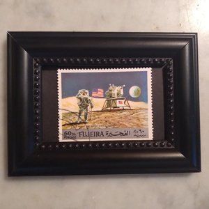 Framed Stamp Art - Space Exploration Moon Landing